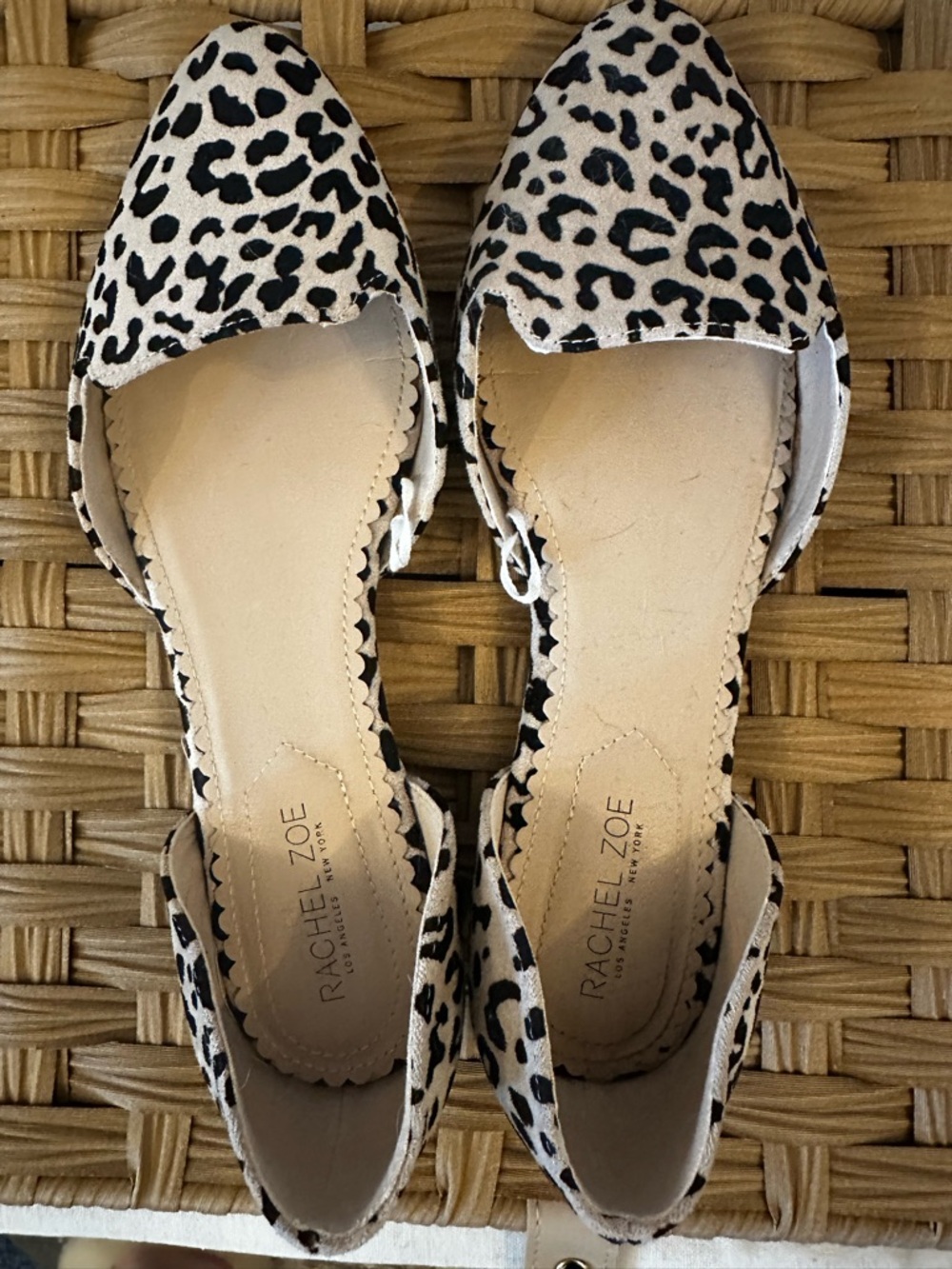 Rachel Zoe Leopard Print Flats in Cream and Black